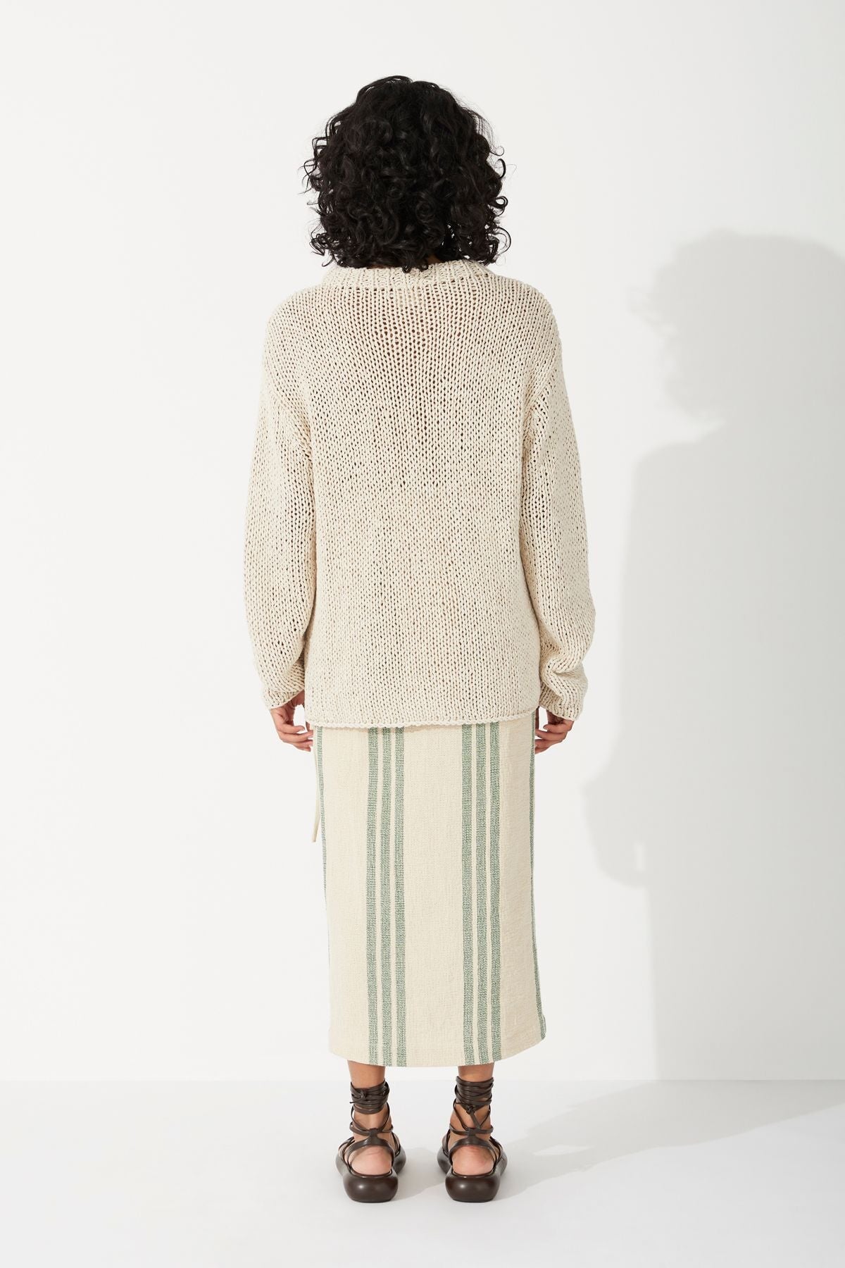 SAND LINEN COTTON BLEND HAND KNIT JUMPER-SAND Knitwear Zulu and Zephyr