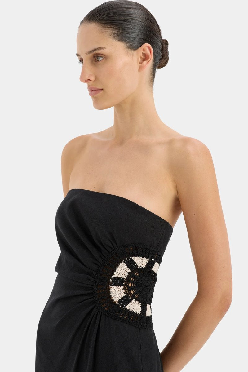 DORIAN STRAPLESS MIDI DRESS-BLACK Midi Dress SIR.