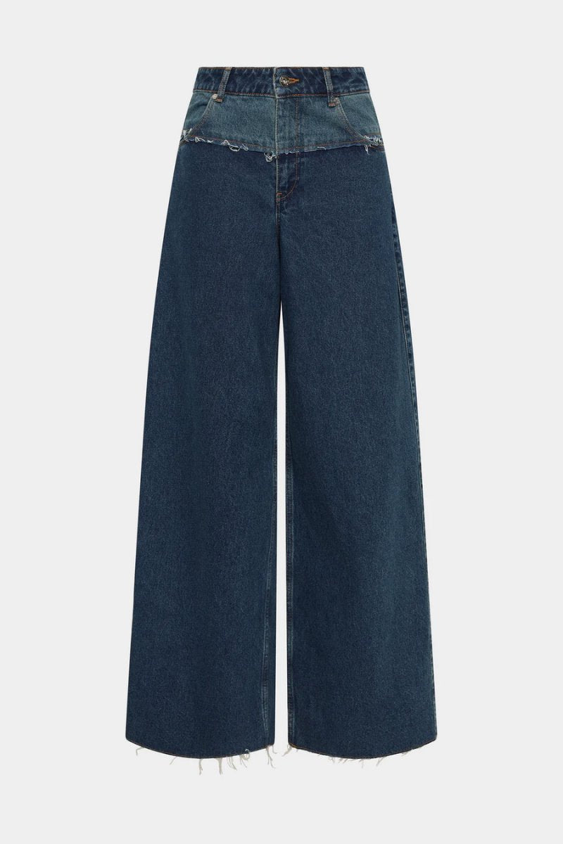 LUNA WIDE LEG JEAN-WASHED INDIGO Denim SIR.