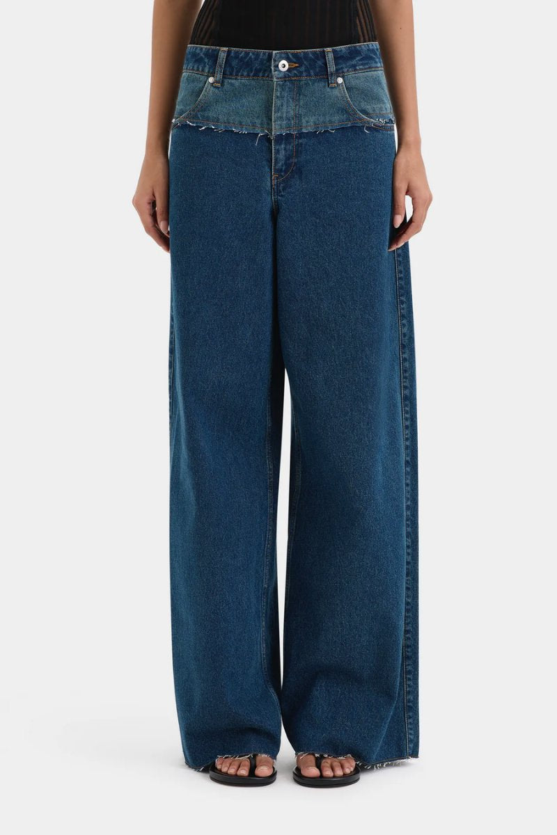 LUNA WIDE LEG JEAN-WASHED INDIGO Denim SIR.