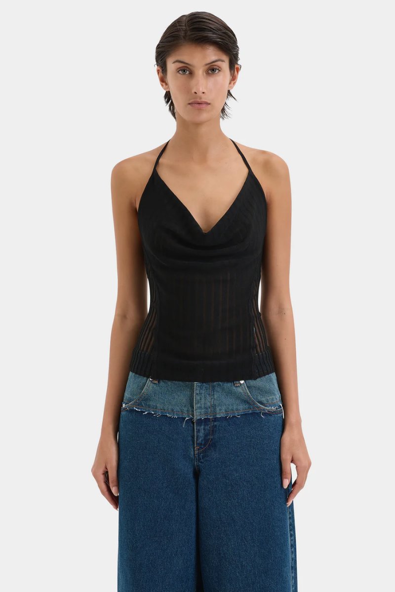 LUNA WIDE LEG JEAN-WASHED INDIGO Denim SIR.
