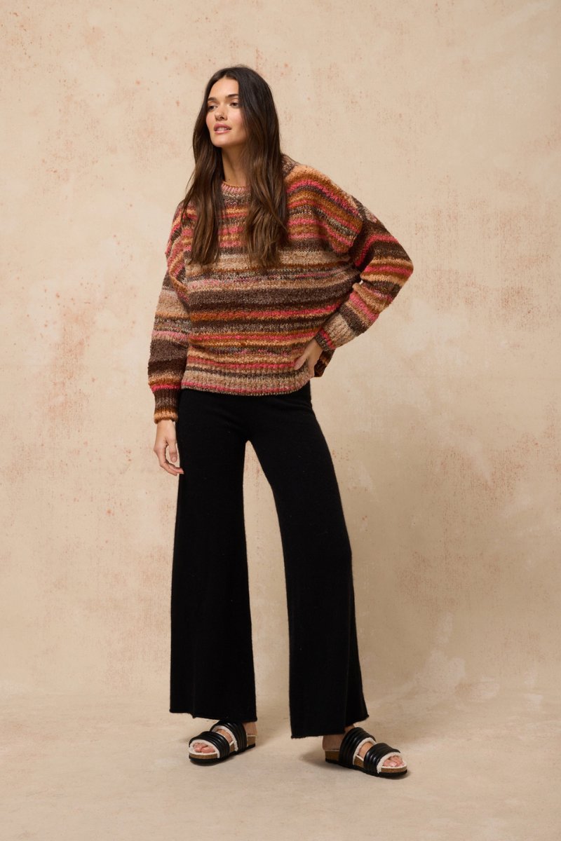 ZEPHYR JUMPER-CHOCOLATE MULTI STRIPE Knitwear Estilo Emporio