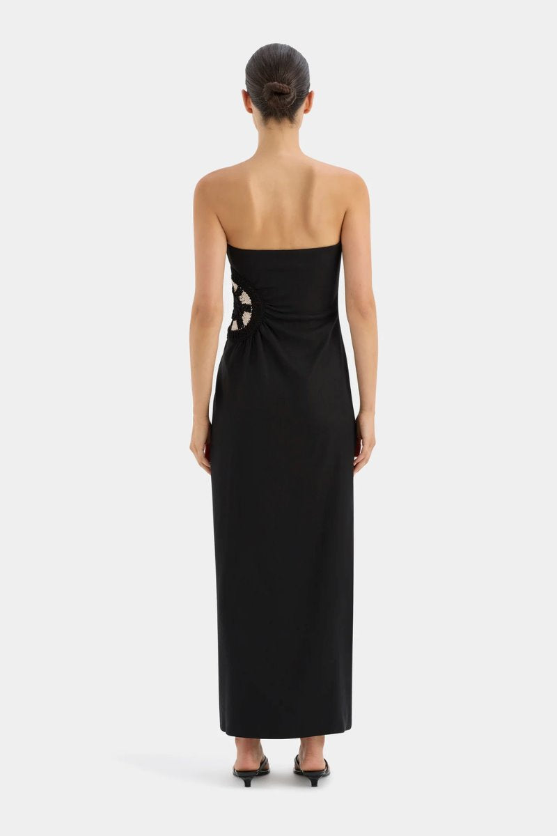 DORIAN STRAPLESS MIDI DRESS-BLACK Midi Dress SIR.
