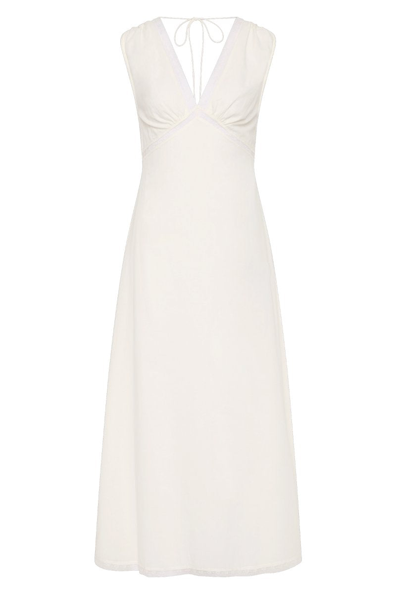 DENISE MAXI DRESS - WHITE Midi Dress Faithfull the Brand