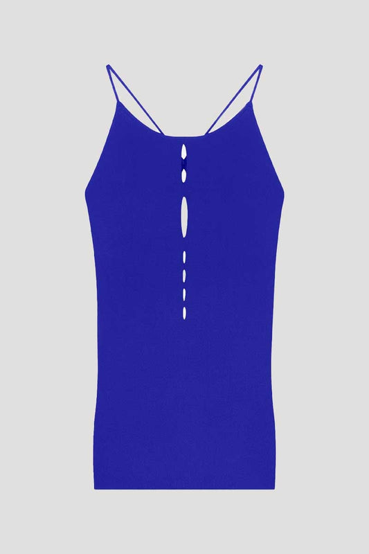 KNITTED CUT OUT TANK-ULTRAMARINE BLUE Tops Róhe 34 Ultramarine Blue
