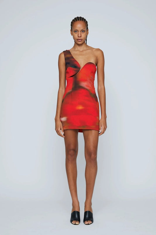 LILA ONE SHOULDER MINI DRESS-ROSE Mini Dress Wynn Hamlyn