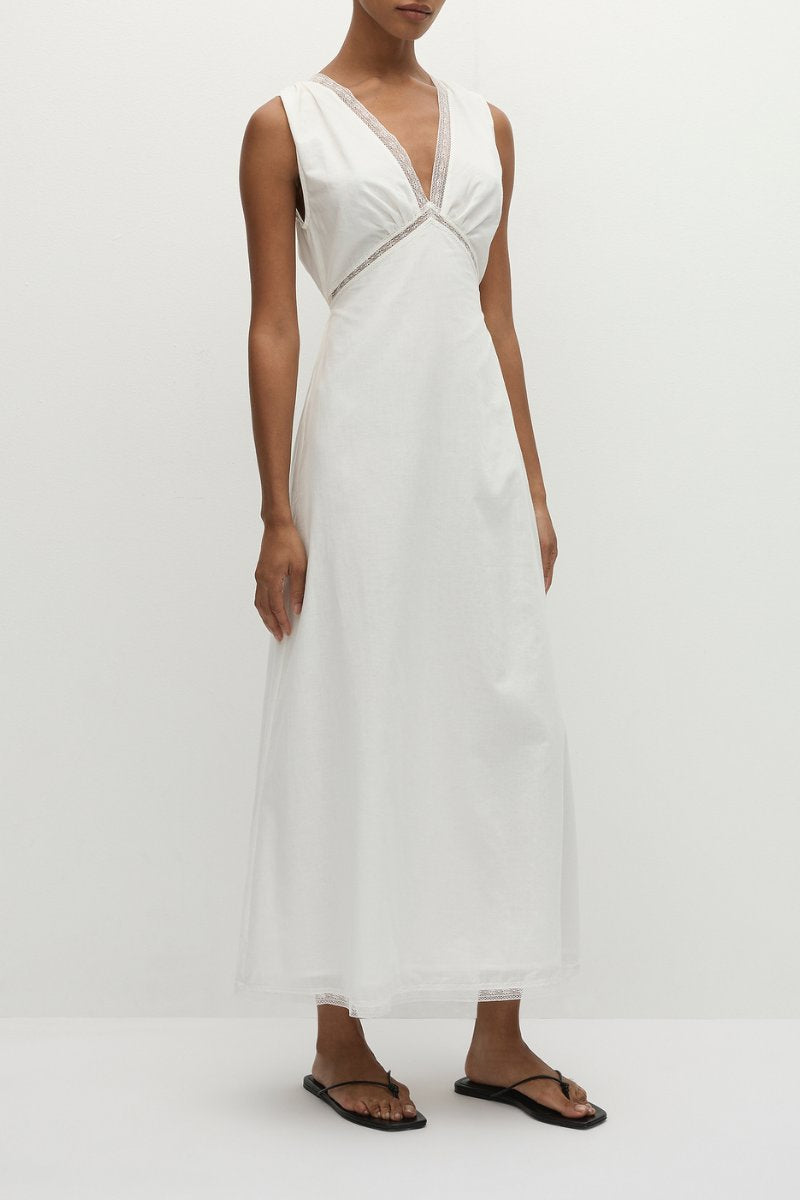DENISE MAXI DRESS - WHITE Midi Dress Faithfull the Brand