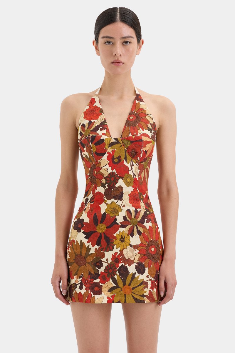CASTELLA MINI DRESS-FLORA ROSSO Mini Dress SIR.