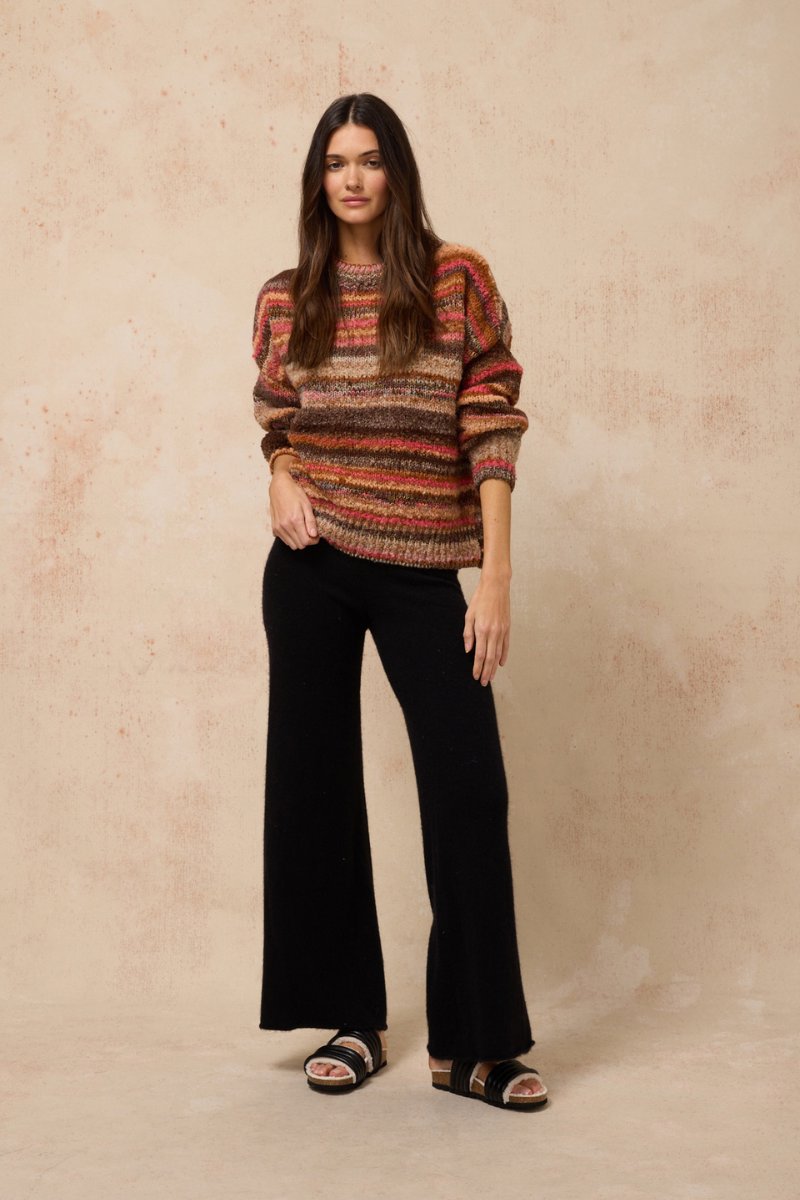 ZEPHYR JUMPER-CHOCOLATE MULTI STRIPE Knitwear Estilo Emporio