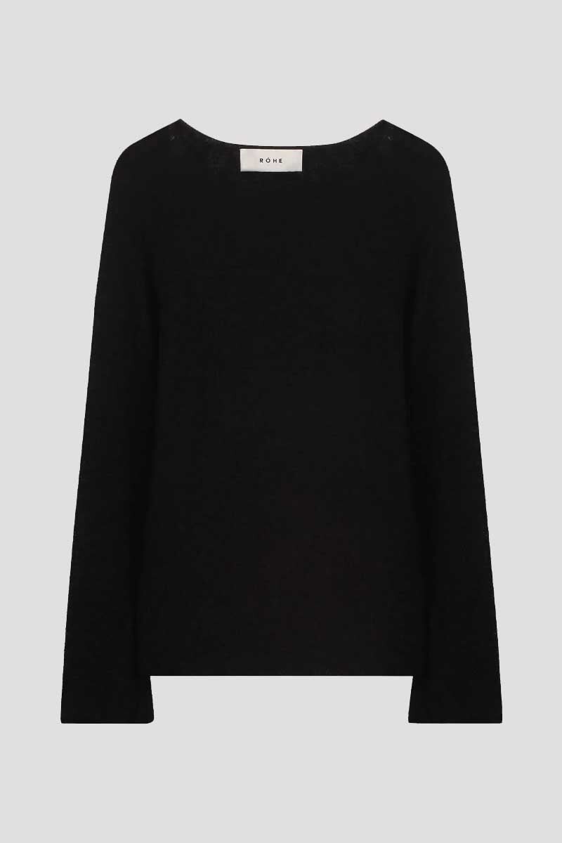 LAYERING OPEN KNITTED TOP-NOIR Sweats Róhe 34 Noir