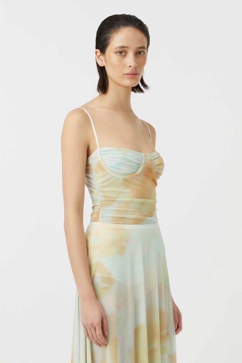 MAJORELLE PRINTED BODYSUIT-WATERCOLOUR PRINT Tops Camilla and Marc