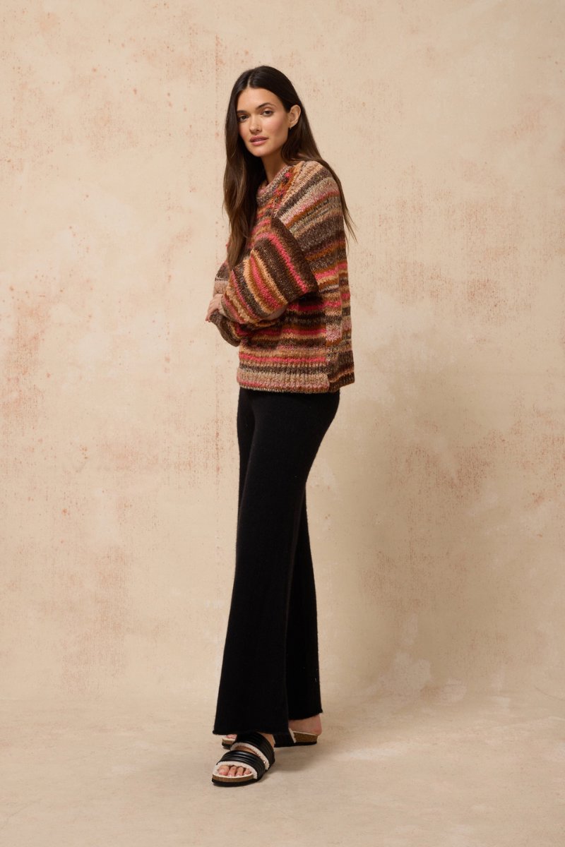 ZEPHYR JUMPER-CHOCOLATE MULTI STRIPE Knitwear Estilo Emporio