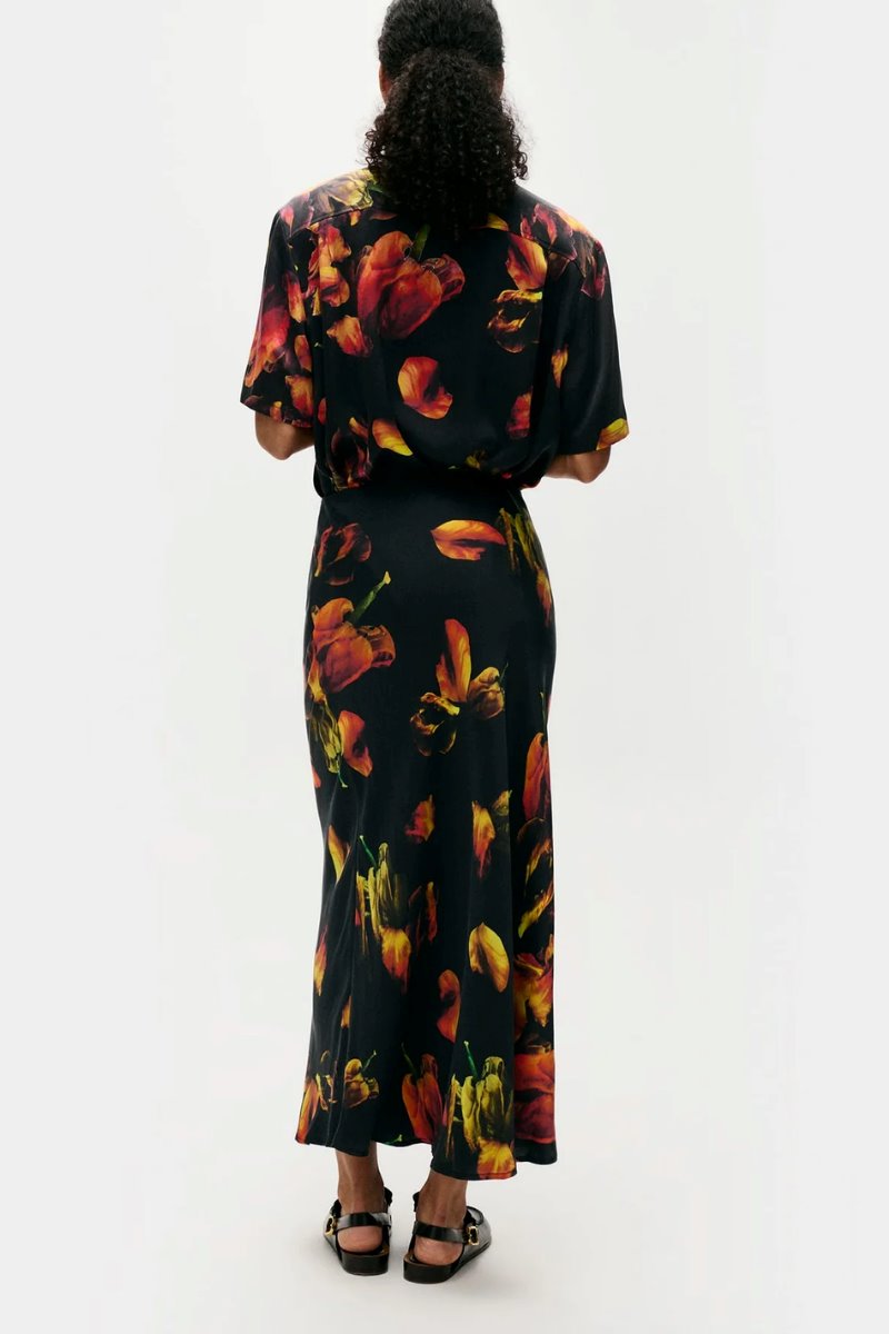 LONG BIAS CUT SKIRT-TULIPA BLACK Skirts Silk Laundry