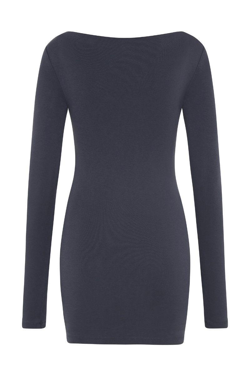 ORGANIC COTTON BATEAU DRESS-STORM Mini Dress ST AGNI