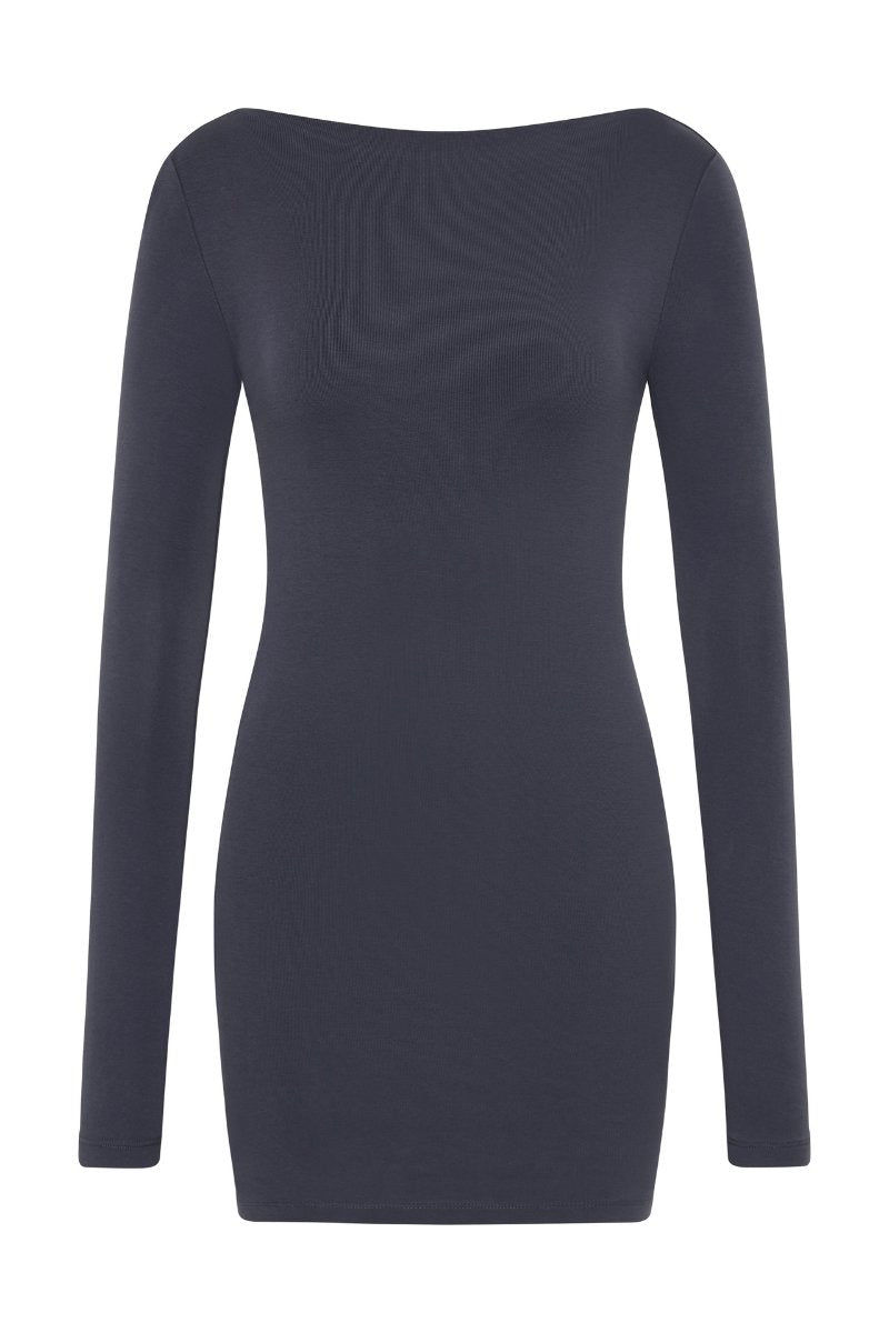 ORGANIC COTTON BATEAU DRESS-STORM Mini Dress ST AGNI