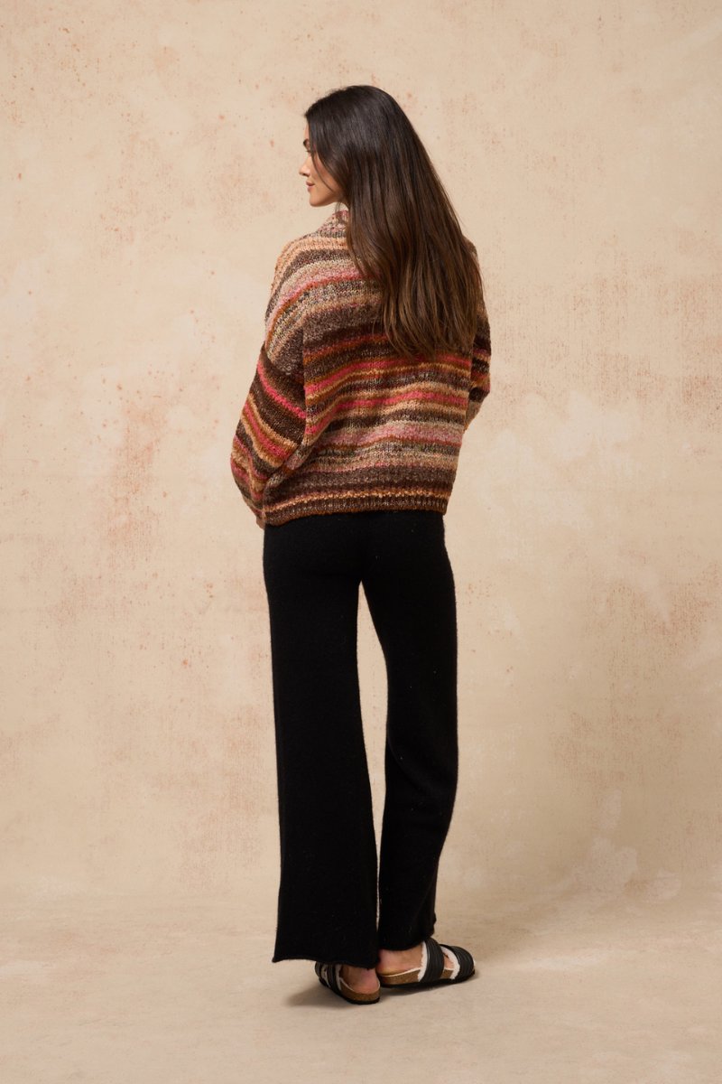 ZEPHYR JUMPER-CHOCOLATE MULTI STRIPE Knitwear Estilo Emporio