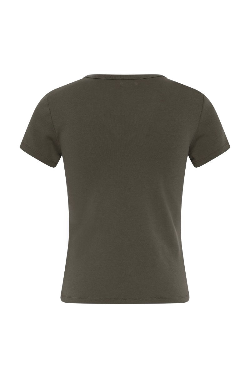 ORGANIC COTTON BABY TEE-KHAKI Tops ST AGNI
