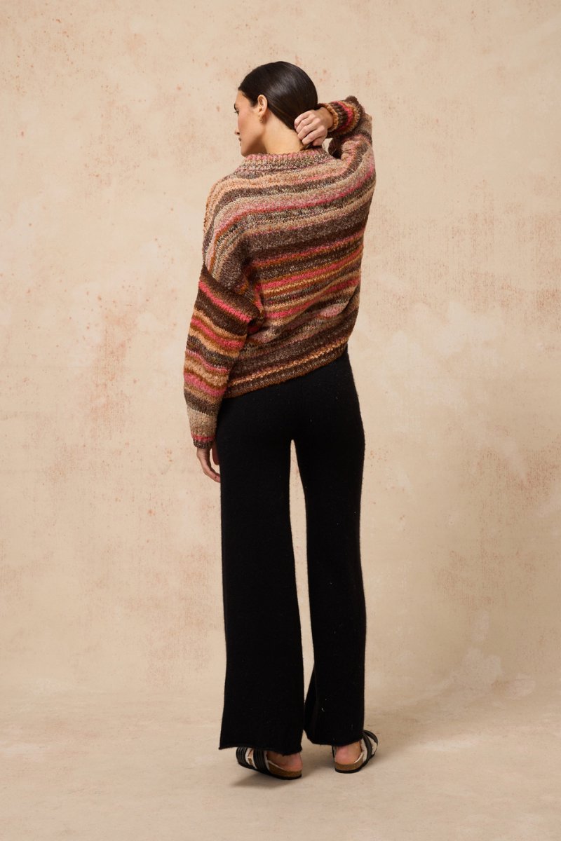 ZEPHYR JUMPER-CHOCOLATE MULTI STRIPE Knitwear Estilo Emporio
