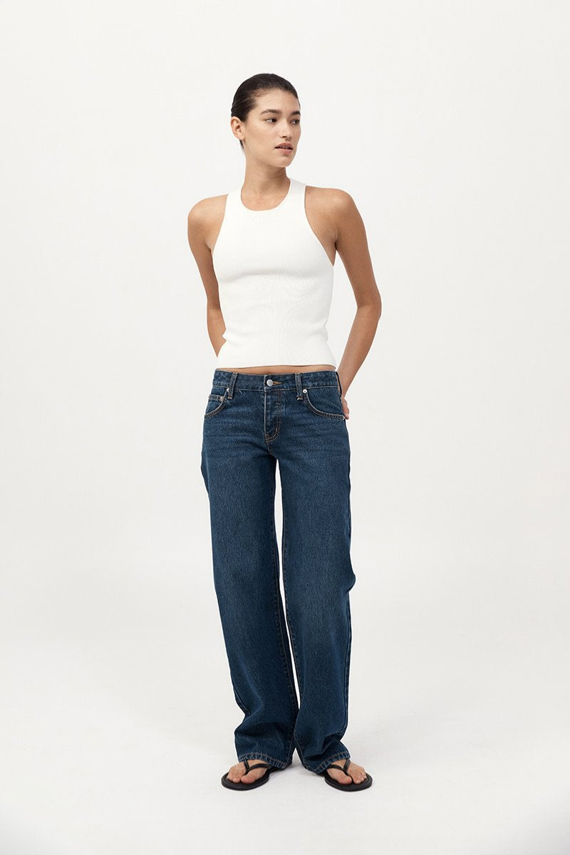 90S LOW RISE JEANS-DARK INDIGO Denim ST AGNI