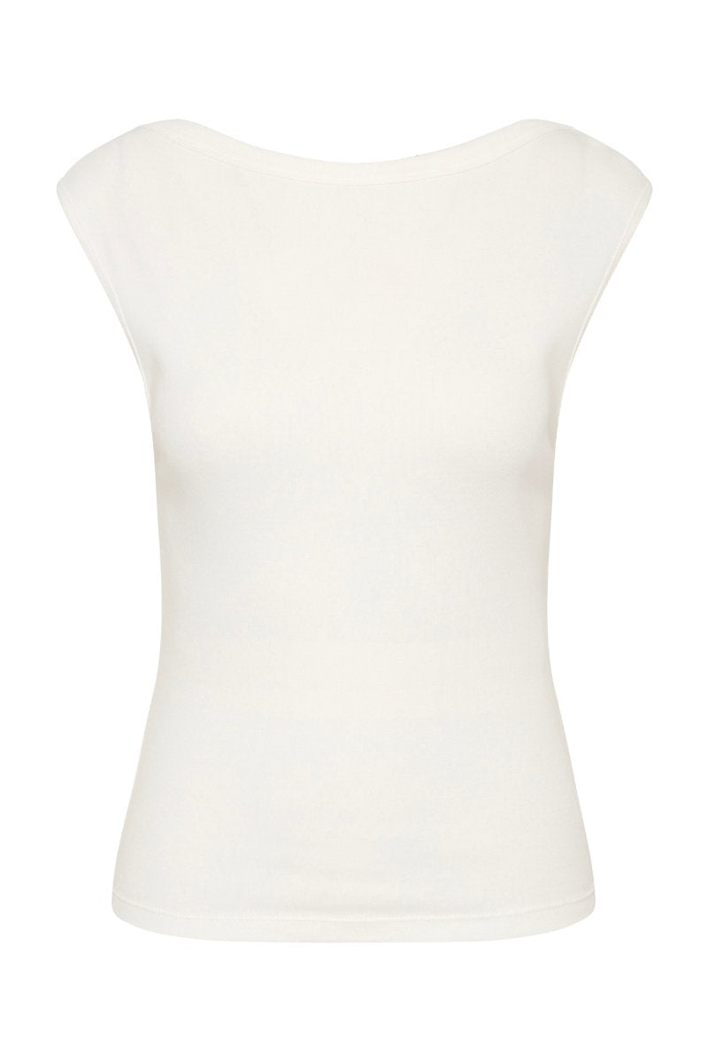 ORGANIC COTTON BALLERINA TOP-WHITE Tops ST AGNI