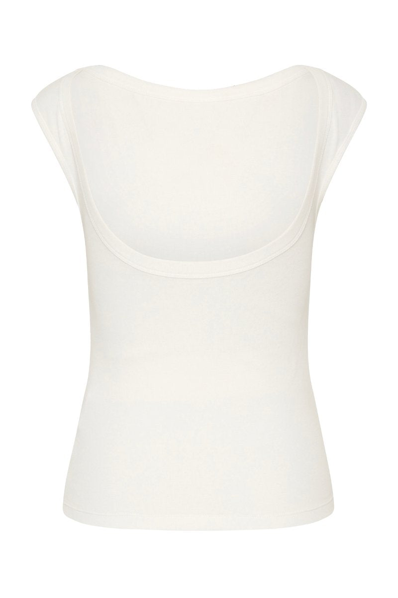 ORGANIC COTTON BALLERINA TOP-WHITE Tops ST AGNI