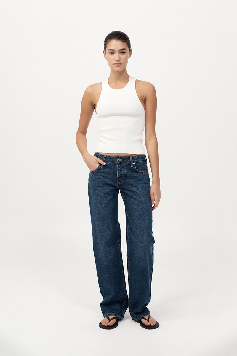 90S LOW RISE JEANS-DARK INDIGO Denim ST AGNI