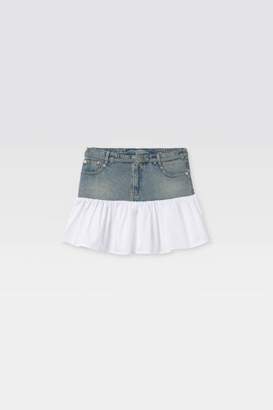 NENA MINI SKIRT-WHITE BLUE Skirts Gimaguas
