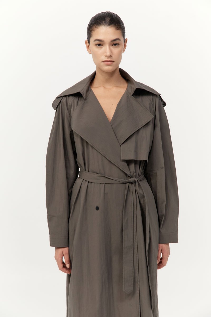RELAXED TRENCH-KHAKI Jackets ST AGNI