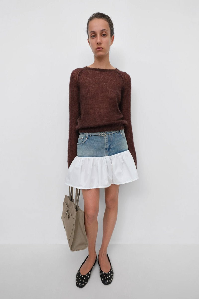 NENA MINI SKIRT-WHITE BLUE Skirts Gimaguas