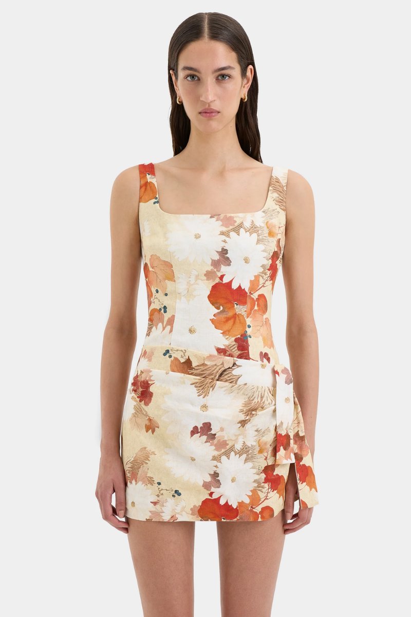 JESSAMINE TIE MINI DRESS-POSY FLORAL Mini Dress SIR.
