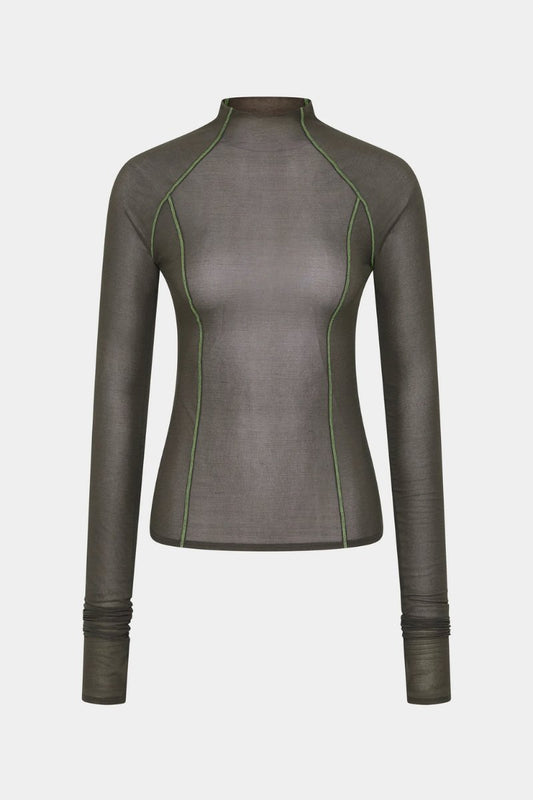 AMARANTH LONG SLEEVE TOP-CHARCOAL Tops SIR.