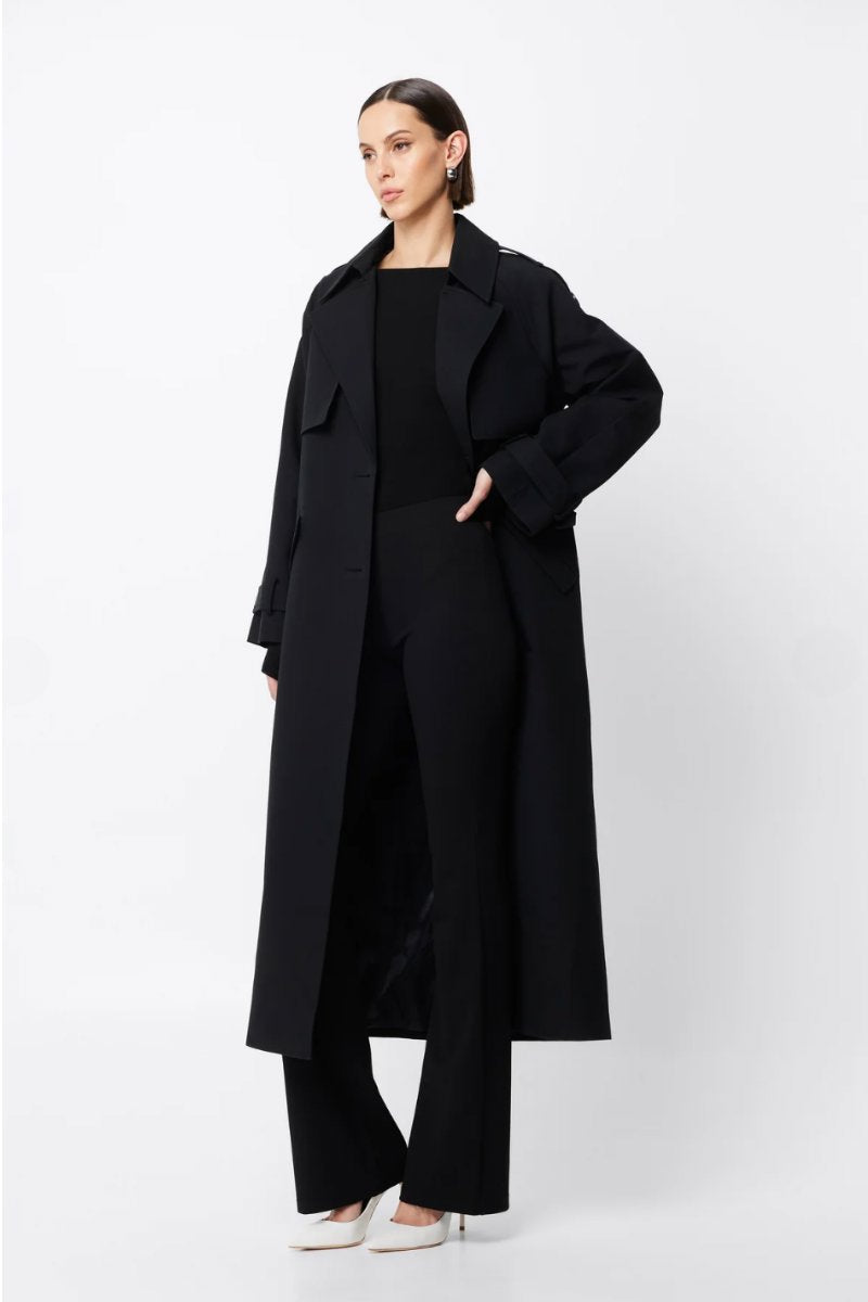 FRANKLIN TRENCH COAT-BLACK Jackets MOSSMAN