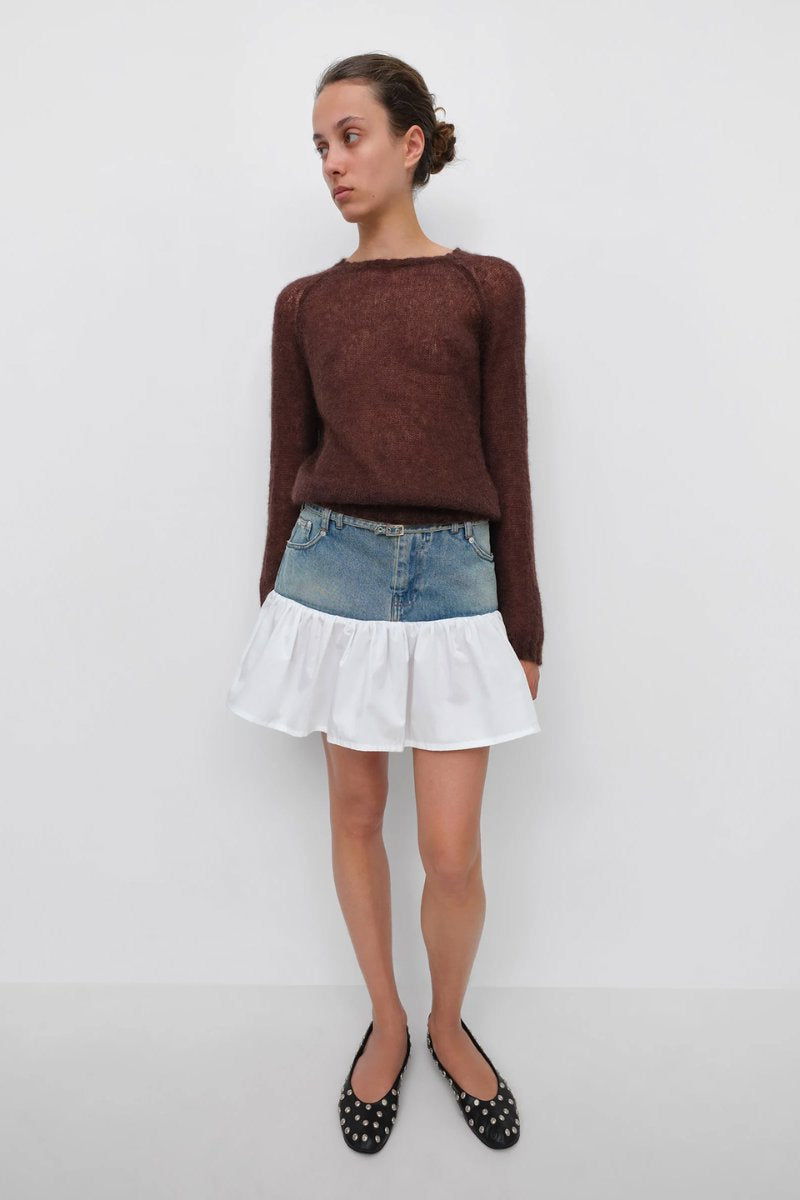 NENA MINI SKIRT-WHITE BLUE Skirts Gimaguas