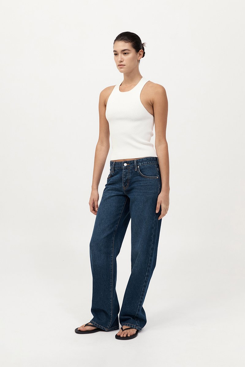 90S LOW RISE JEANS-DARK INDIGO Denim ST AGNI