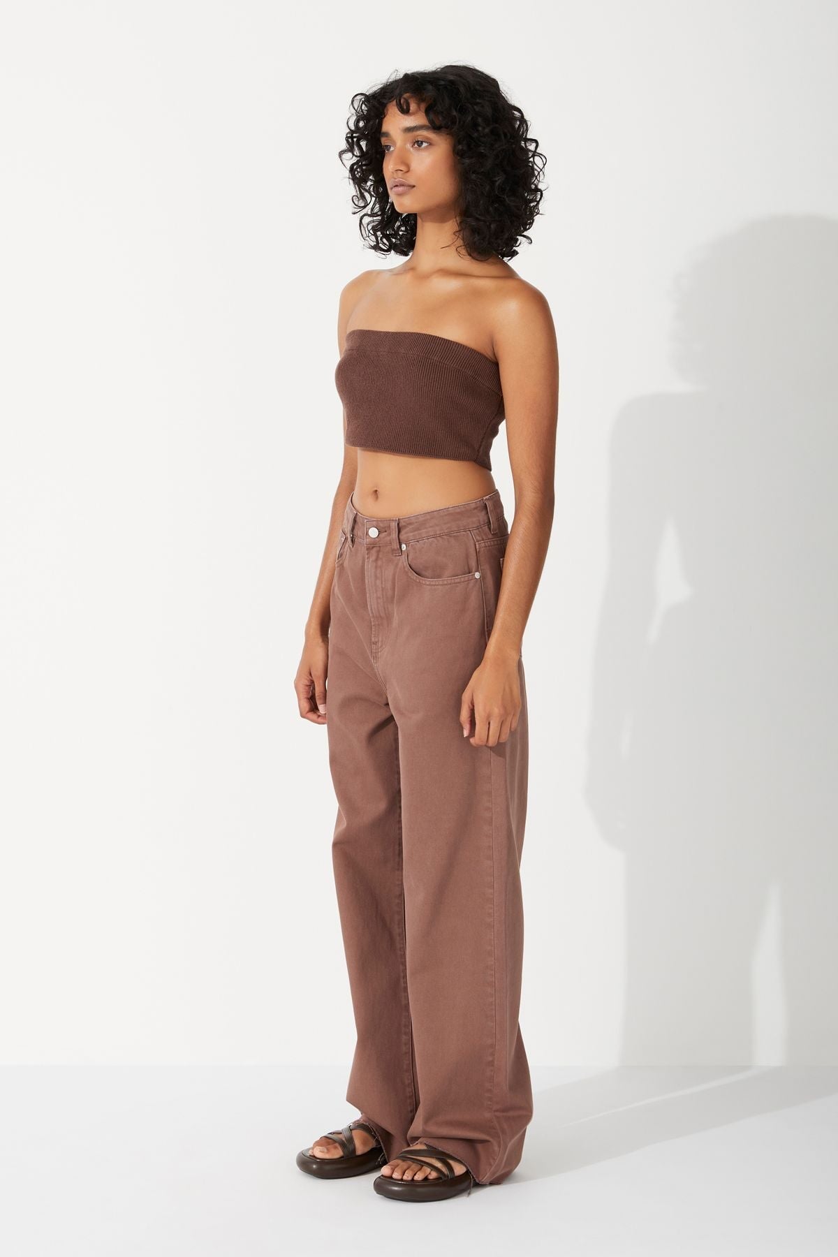 CHOCOLATE RECYCLED COTTON STRAIGHT LEG JEAN-CHOCOLATE Pants Zulu and Zephyr