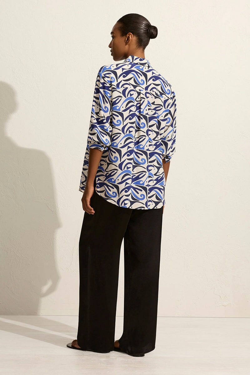 LONG SLEEVE SILK SHIRT-PESCADO Shirts Matteau