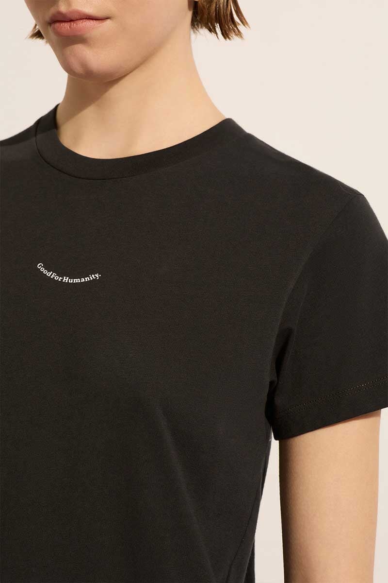 GOOD FOR HUMANITY TEE-CHARCOAL/SAND Tops Outland Denim