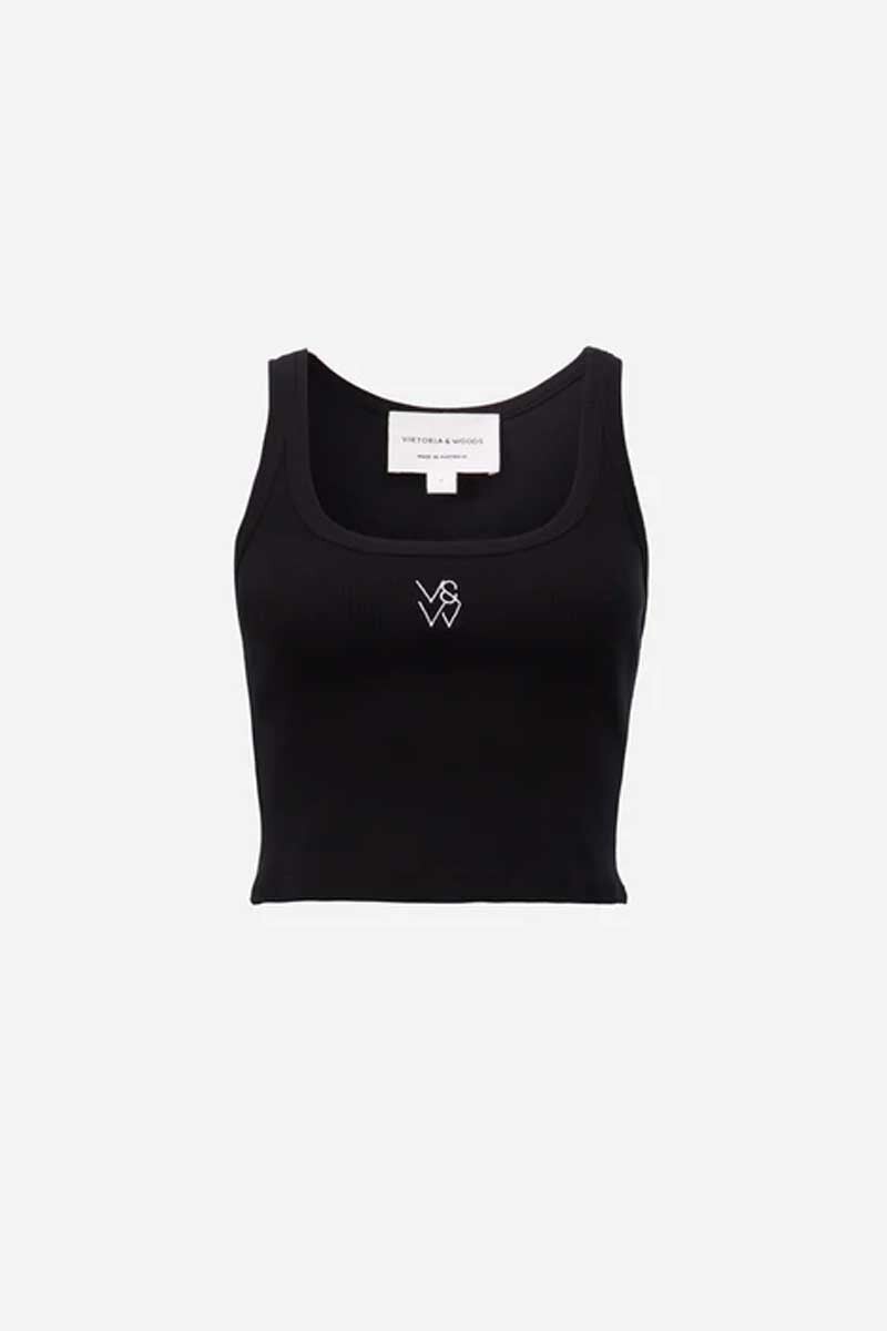 V&W CROP TANK-BLACK Tops Viktoria and Woods 0-0 Black