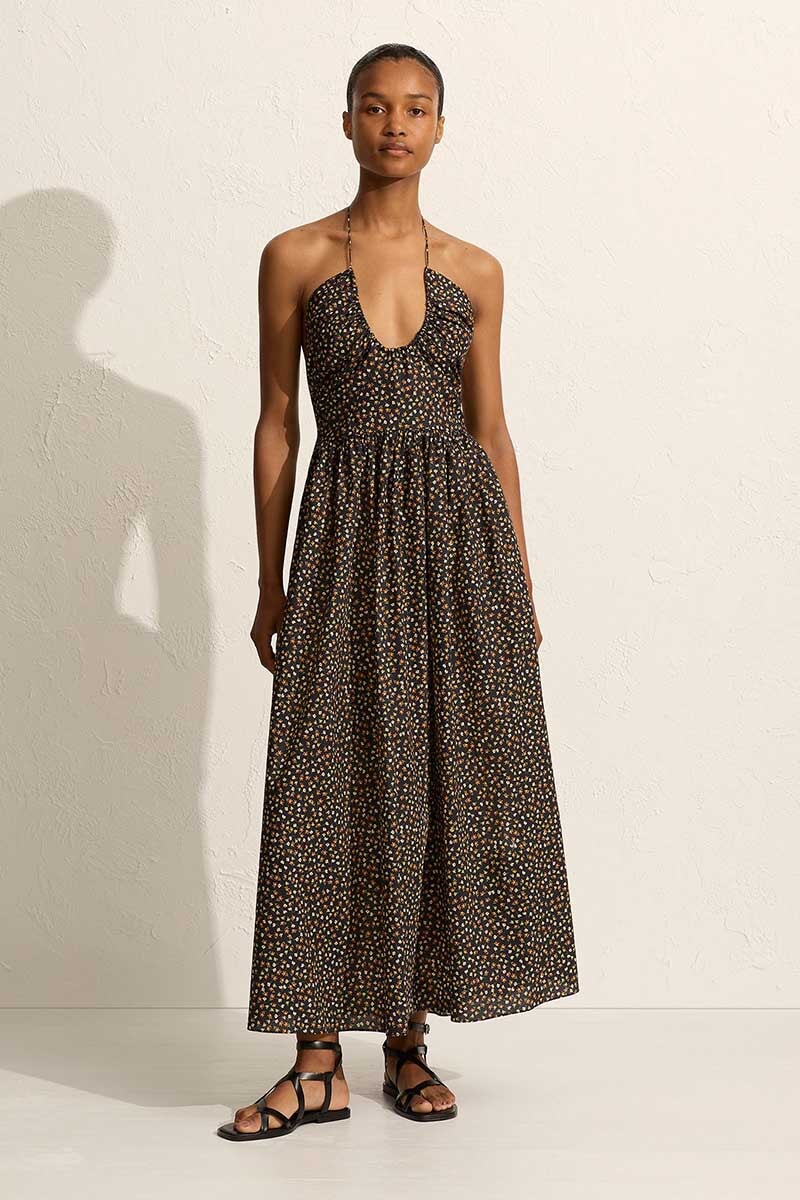 DRAWCORD HALTER SUNDRESS-MEADOW Dress Matteau 1 Meadow