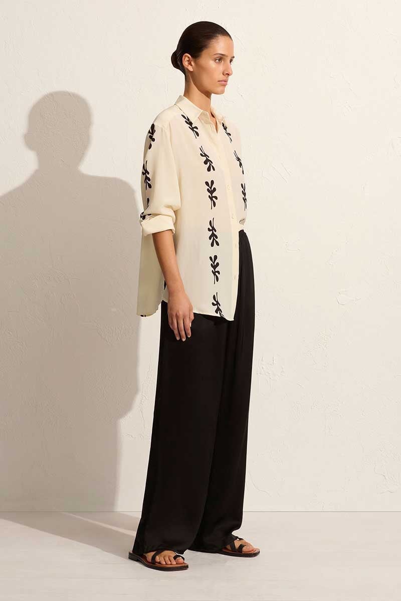 LONG SLEEVE SILK SHIRT-FIG LEAF IVORY Tops Matteau