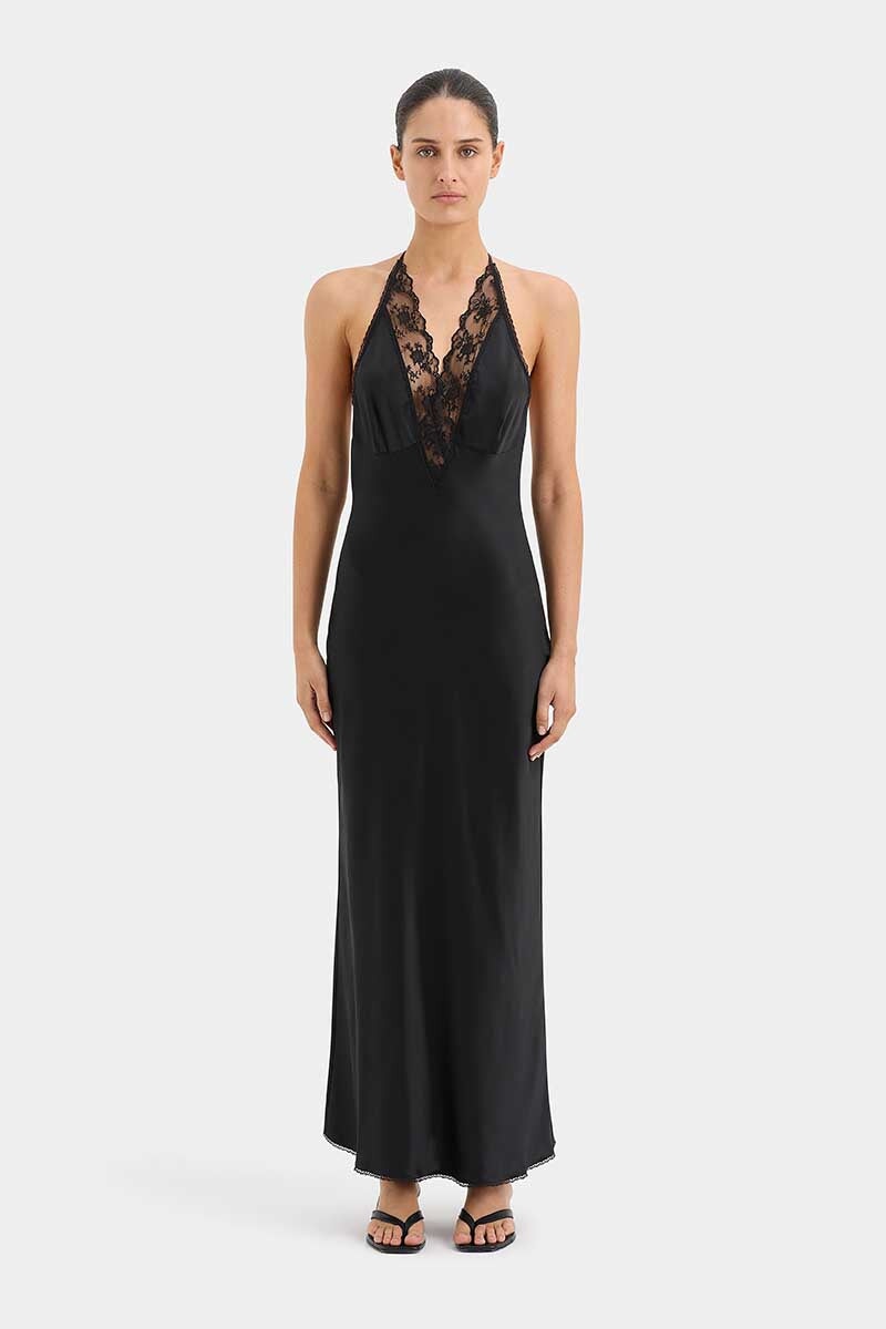 ARIES HALTER GOWN-BLACK Dress SIR. OP Black