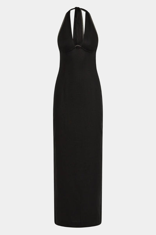 VIOLET HALTER MIDI DRESS-BLACK Midi Dress SIR.