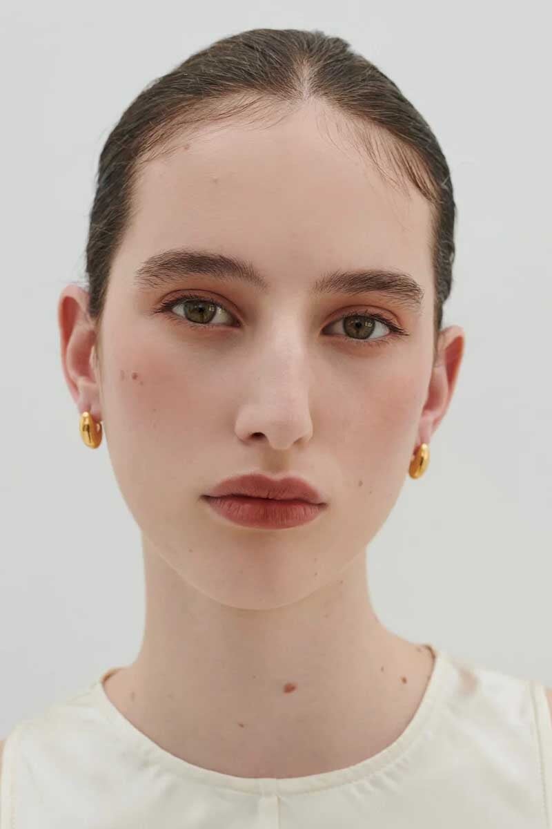 EDAMAME STUD-GOLD Jewellery Anna Rossi Jewellery