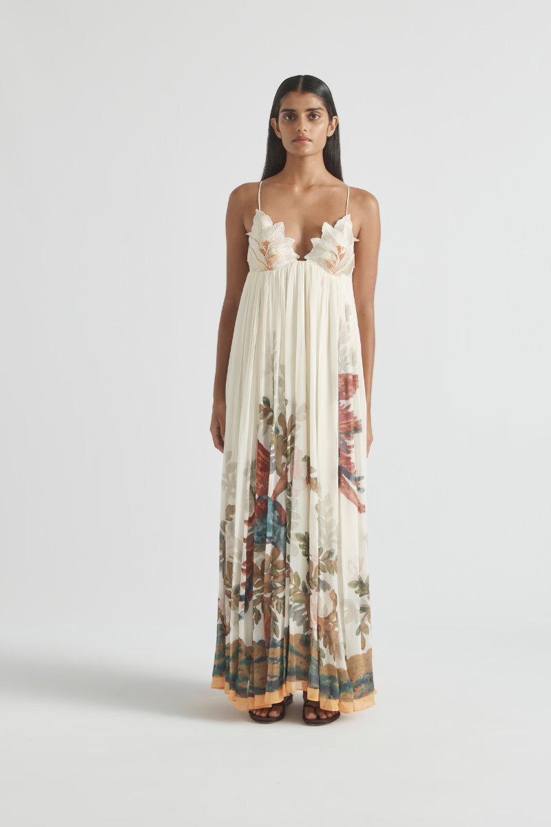 PROMISES FLOWER BUST DRESS-GARDENIA Maxi Dress ANTIPODEAN