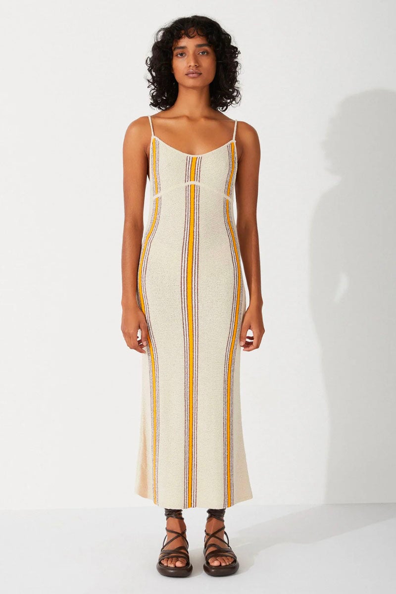 CABANA STRIPE ORGANIC COTTON BLEND KNIT DRESS-CABANA STRIPE Knitwear Zulu and Zephyr