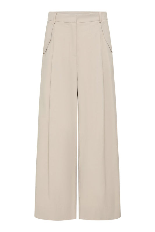 UTILITY PLEAT PANTS-CREME Pants ST AGNI