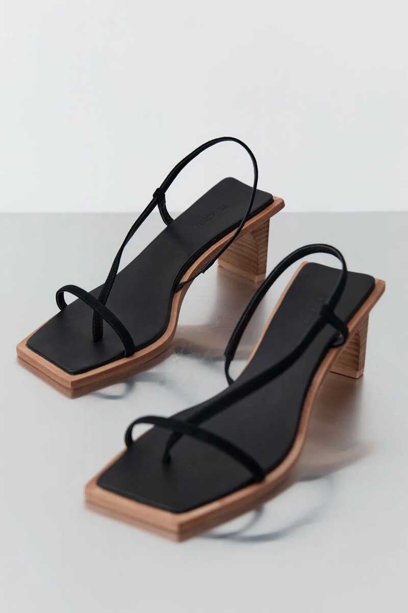 SUEDE STRAP HEEL-BLACK Footwear ST AGNI 36 Black