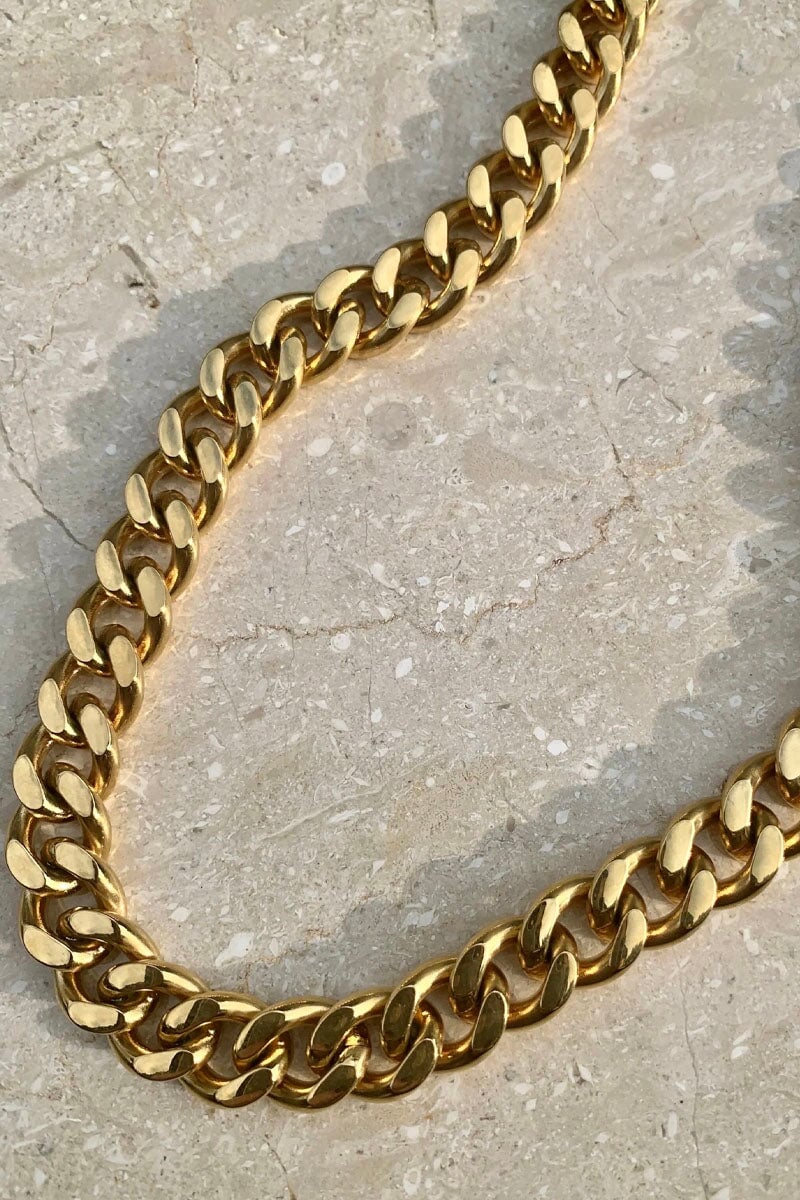 CHUNKY FLAT LINK GOLD-GOLD Jewellery Anna Rossi Jewellery Uni Gold