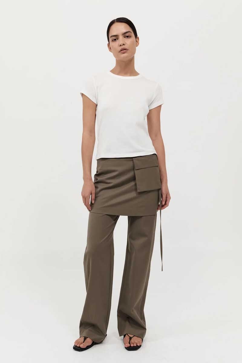 UTILITARIAN POCKET MINI SKIRT-KELP Skirts ST AGNI