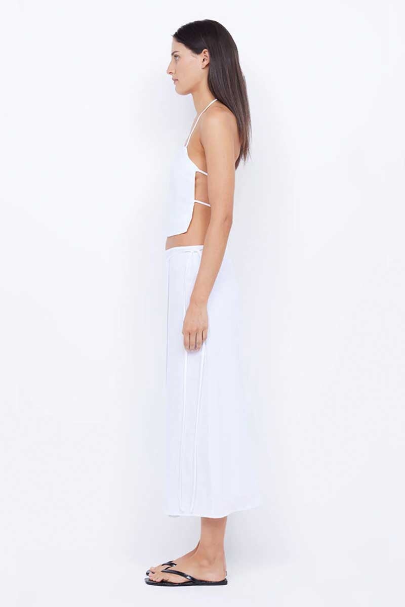 JAYDEN WRAP MIDI SKIRT-IVORY Skirts Bec and Bridge